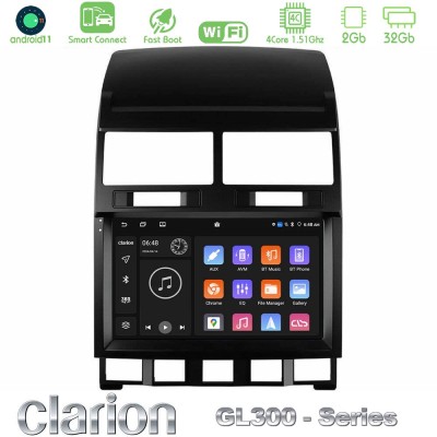 Clarion GL300 Series 4Core Android11 2+32GB VW Touareg 2002 – 2010 Navigation Multimedia Tablet 9