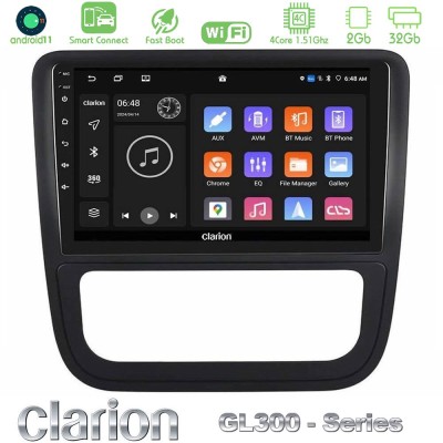 Clarion GL300 Series 4Core Android11 2+32GB VW Scirocco 2008-2014 Navigation Multimedia Tablet 9
