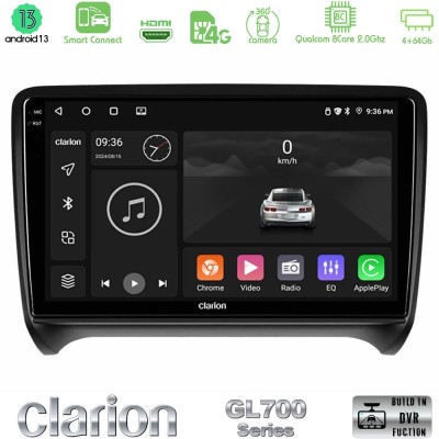 Clarion GL700 Series 8Core Android13 4+64GB Audi TT B7 Navigation Multimedia Tablet 9