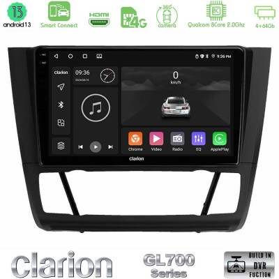Clarion GL700 Series 8Core Android13 4+64GB BMW 1Series E81/E82/E87/E88 (AUTO A/C) Navigation Multimedia Tablet 9