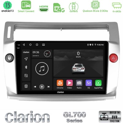 Clarion GL700 Series 8Core Android13 4+64GB Citroen C4 2004-2010 Navigation Multimedia Tablet 9