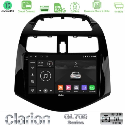 Clarion GL700 Series 8Core Android13 4+64GB Chevrolet Spark 2009-2015 Navigation Multimedia Tablet 9