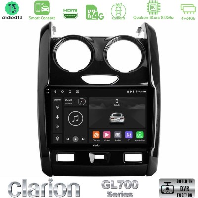 Clarion GL700 Series 8Core Android13 4+64GB Dacia Duster 2014-2018 Navigation Multimedia Tablet 9