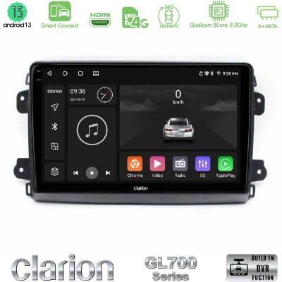 Clarion GL700 Series 8Core Android13 4+64GB Citroen/Fiat/Opel Navigation Multimedia Tablet 9