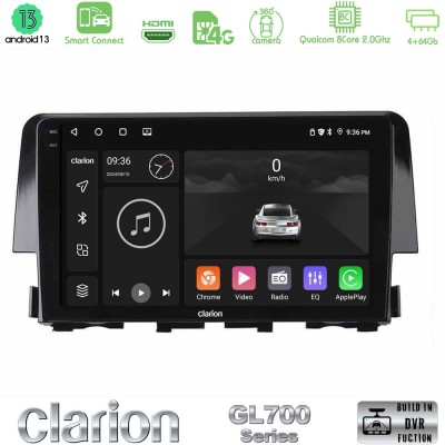 Clarion GL700 Series 8Core Android13 4+64GB Honda Civic 2016-2020 Navigation Multimedia Tablet 9