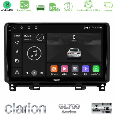 Clarion GL700 Series 8Core Android13 4+64GB Honda Jazz 2021-2025 Navigation Multimedia Tablet 9