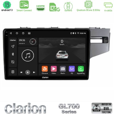 Clarion GL700 Series 8Core Android13 4+64GB Honda Jazz 2013-2020 RHD Navigation Multimedia Tablet 9