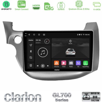 Clarion GL700 Series 8Core Android13 4+64GB Honda Jazz 2009-2013 Navigation Multimedia Tablet 10