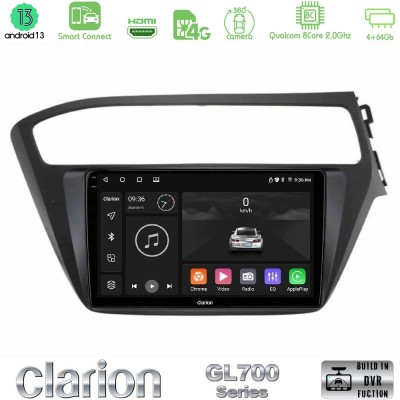Clarion GL700 Series 8Core Android13 4+64GB Hyundai i20 2018-2020 RHD Navigation Multimedia Tablet 9