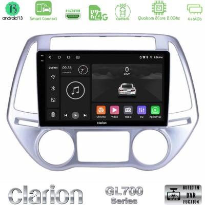 Clarion GL700 Series 8Core Android13 4+64GB Hyundai i20 2012-2014 Navigation Multimedia Tablet 9
