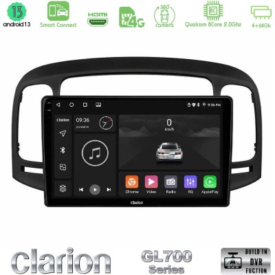 Clarion GL700 Series 8Core Android13 4+64GB Hyundai Accent 2006-2011 Navigation Multimedia Tablet 9