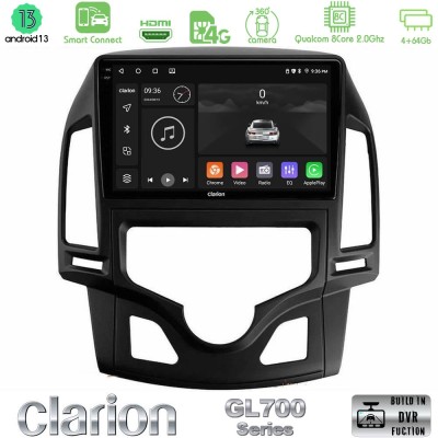 Clarion GL700 Series 8Core Android13 4+64GB Hyundai i30 2007-2012 Auto A/C Navigation Multimedia Tablet 9