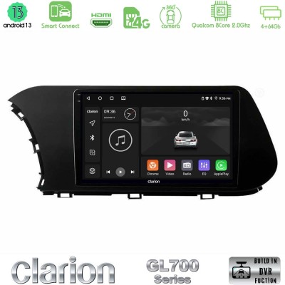 Clarion GL700 Series 8Core Android13 4+64GB Hyundai i20 2021-2023 Navigation Multimedia Tablet 10
