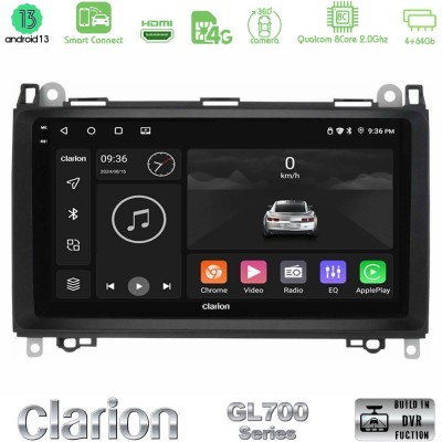 Clarion GL700 Series 8Core Android13 4+64GB Mercedes A/B/Vito/Sprinter Class Navigation Multimedia Tablet 9