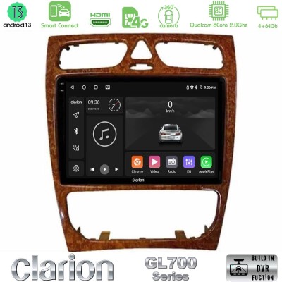 Clarion GL700 Series 8Core Android13 4+64GB Mercedes C Class (W203) Navigation Multimedia Tablet 9