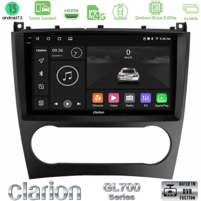 Clarion GL700 Series 8Core Android13 4+64GB Mercedes W203 Facelift Navigation Multimedia Tablet 9