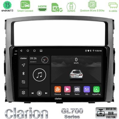 Clarion GL700 Series 8Core Android13 4+64GB Mitsubishi Pajero 2008-2009 Navigation Multimedia Tablet 9