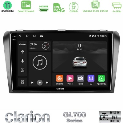 Clarion GL700 Series 8Core Android13 4+64GB Mazda 3 2004-2009 Navigation Multimedia Tablet 9