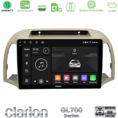Clarion GL700 Series 8Core Android13 4+64GB Nissan Micra K12 2002-2010 Navigation Multimedia Tablet 9