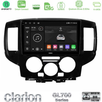 Clarion GL700 Series 8Core Android13 4+64GB Nissan NV200 2009 – 2019 Navigation Multimedia Tablet 9