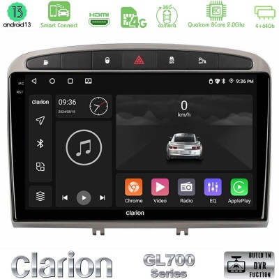 Clarion GL700 Series 8Core Android13 4+64GB Peugeot 308/RCZ Navigation Multimedia Tablet 9