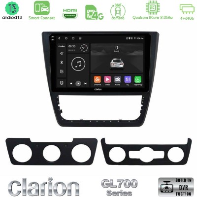 Clarion GL700 Series 8Core Android13 4+64GB Skoda Yeti 2009-> Navigation Multimedia Tablet 10