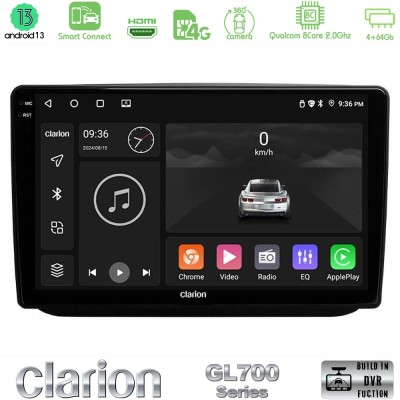 Clarion GL700 Series 8Core Android13 4+64GB Skoda Fabia 2007-2014 Navigation Multimedia Tablet 10