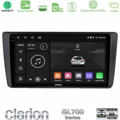 Clarion GL700 Series Skoda Octavia 2004-2012 8Core Android13 4+64GB Navigation Multimedia Tablet 9