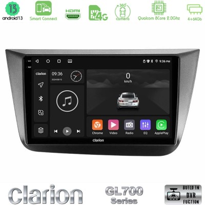 Clarion GL700 Series 8Core Android13 4+64GB Seat Altea 2004-2015 Navigation Multimedia Tablet 9