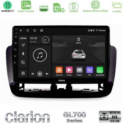 Clarion GL700 Series 8Core Android13 4+64GB Seat Ibiza 2012-2015 Navigation Multimedia Tablet 9