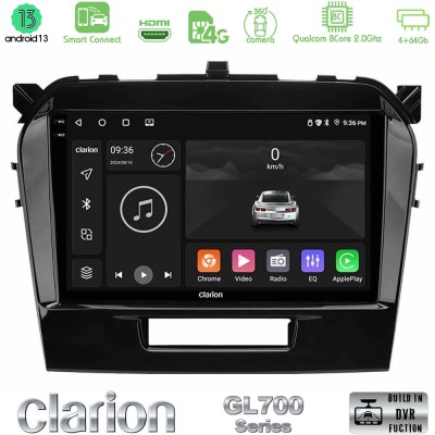Clarion GL700 Series 8Core Android13 4+64GB Suzuki Vitara 2015-2024 Navigation Multimedia Tablet 9