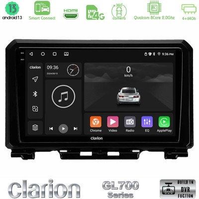 Clarion GL700 Series 8Core Android13 4+64GB Suzuki Jimny 2018-2022 Navigation Multimedia Tablet 9