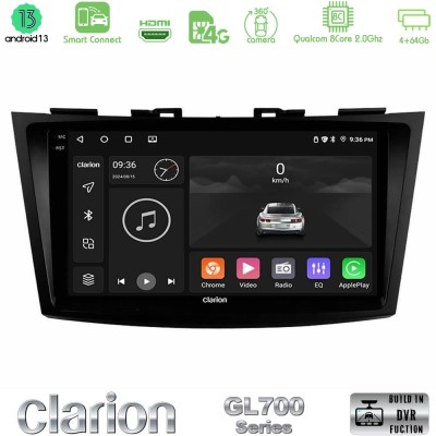 Clarion GL700 Series 8Core Android13 4+64GB Suzuki Swift 2011-2016 Navigation Multimedia Tablet 9