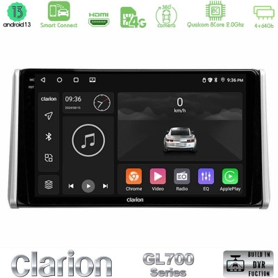 Clarion GL700 Series 8Core Android13 4+64GB Toyota RAV4 2019-2023 Navigation Multimedia Tablet 10