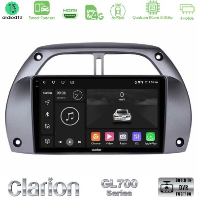 Clarion GL700 Series 8Core Android13 4+64GB Toyota RAV4 2001 - 2006 Navigation Multimedia Tablet 9