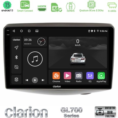 Clarion GL700 Series 8Core Android13 4+64GB Toyota Yaris 1999 - 2006 Navigation Multimedia Tablet 9