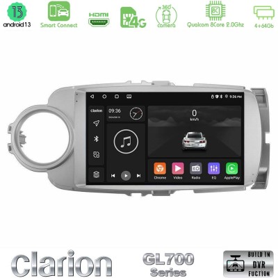 Clarion GL700 Series 8Core Android13 4+64GB Toyota Yaris Navigation Multimedia Tablet 9
