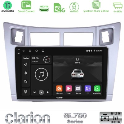 Clarion GL700 Series 8Core Android13 4+64GB Toyota Yaris Navigation Multimedia Tablet 9