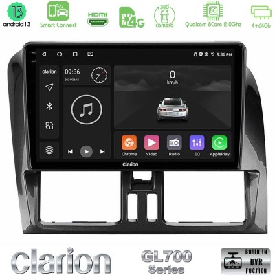 Clarion GL700 Series 8Core Android13 4+64GB Volvo XC60 2009-2012 Navigation Multimedia Tablet 9