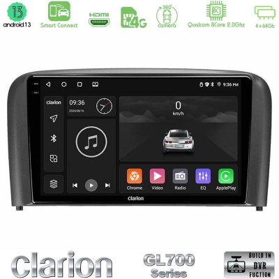 Clarion GL700 Series 8Core Android13 4+64GB Volvo S80 1998-2006 Navigation Multimedia Tablet 9