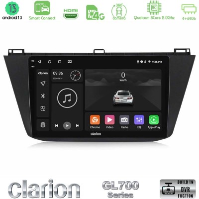 Clarion GL700 Series Vw Tiguan 2016-2022 8Core Android13 4+64GB Navigation Multimedia Tablet 10