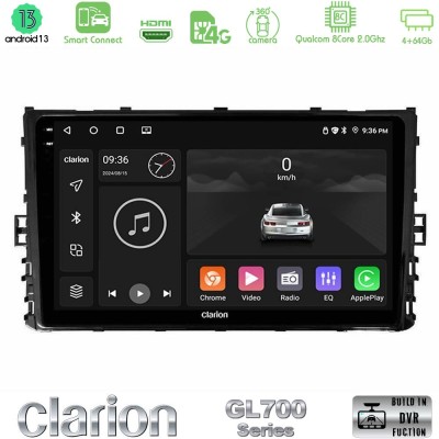 Clarion GL700 Series 8Core Android13 4+64GB VW MQB 2017-> Navigation Multimedia Tablet 9