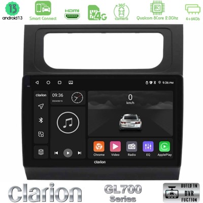 Clarion GL700 Series 8Core Android13 4+64GB VW Touran 2011-2015 Navigation Multimedia Tablet 10