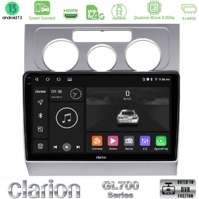 Clarion GL700 Series 8Core Android13 4+64GB VW Touran 2003-2011 Navigation Multimedia Tablet 10