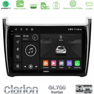 Clarion GL700 Series 8Core Android13 4+64GB Vw Polo 2014-2017 Navigation Multimedia Tablet 9
