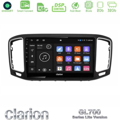 Clarion GL700 Lite Series 8Core Android11 2+32GB VW Sharan 2010-2015 Navigation Multimedia Tablet 9