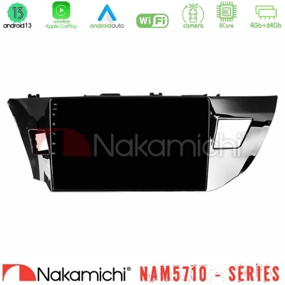 Nakamichi NAM5710 Series 8Core Android13 4+64GB  Toyota Corolla 2014-2016 Navigation Multimedia Tablet 9