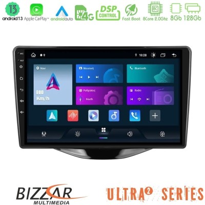 Bizzar Ultra Series Toyota Aygo | Citroen C1 | Peugeot 108 8core Android13 8+128GB Navigation Multimedia Tablet 9