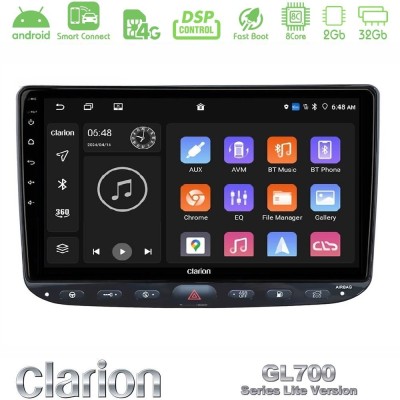Clarion GL700 Lite Series 8Core Android ClarionOS 2+32GB Fiat Punto/ Evo Navigation Multimedia Tablet 9