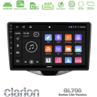 Clarion GL700 Lite Series 8Core Android ClarionOS 2+32GB Toyota Aygo | Citroen C1 | Peugeot 108 Navigation Multimedia Tablet 9